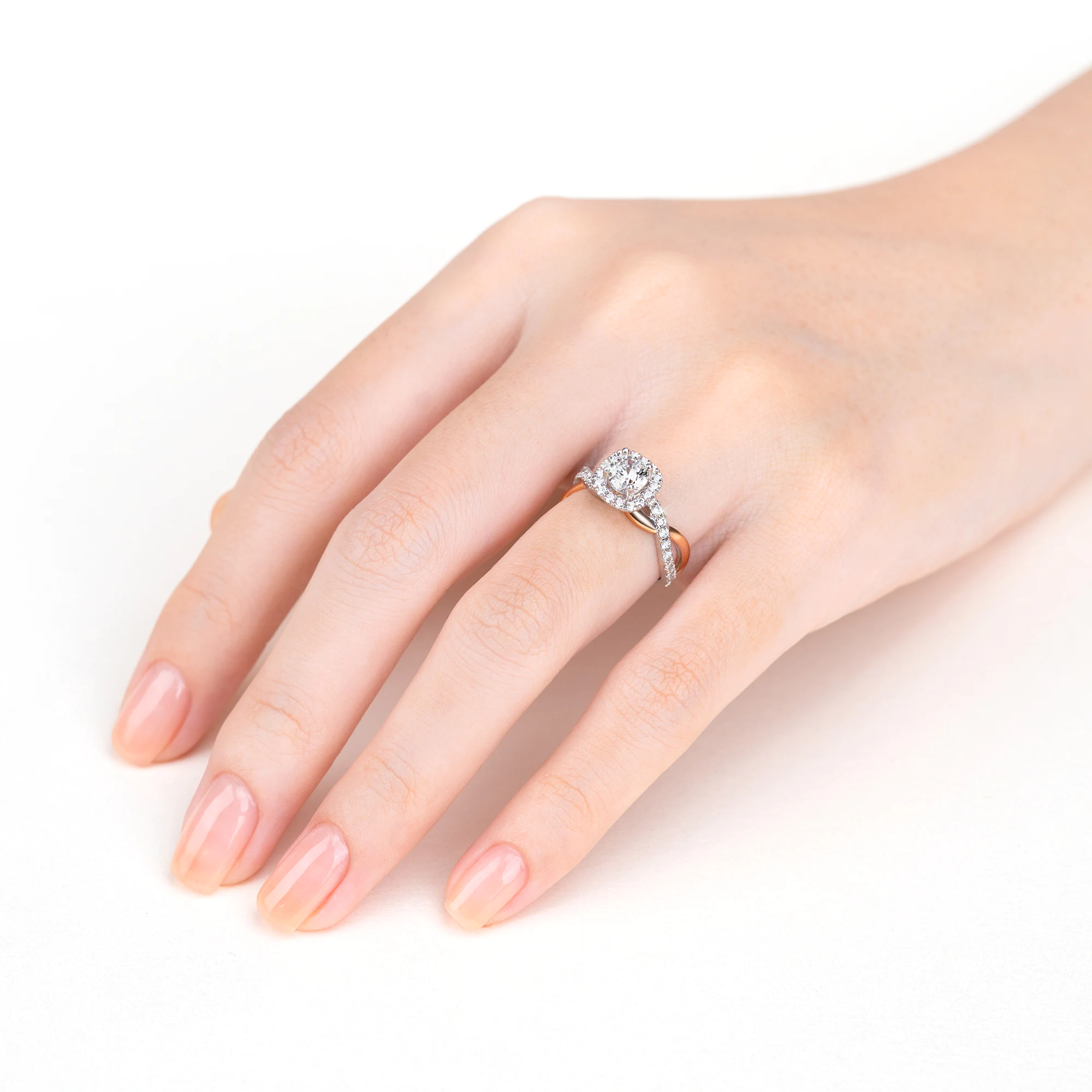 Twiss Halo Cushion Engagement Ring with Eternity Band NCH2405 6